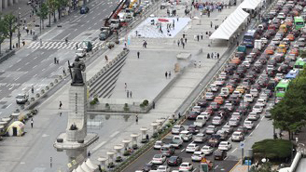 서울 시내 동시 대규모 집회교통 체증으로 혼잡