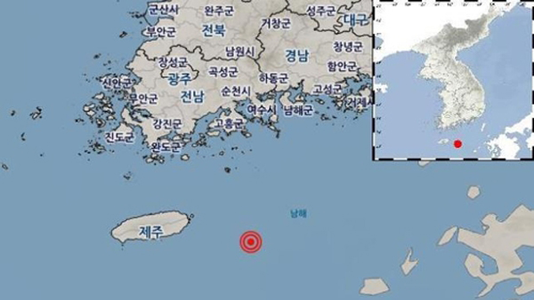제주 서귀포시 동쪽 해역서 규모 24 지진