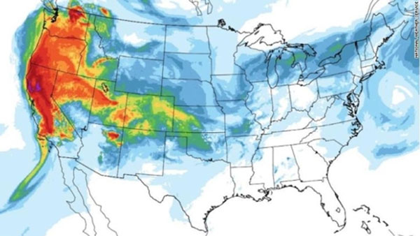 캘리포니아 산불 연기 4천800 떨어진 뉴욕까지 날아가
