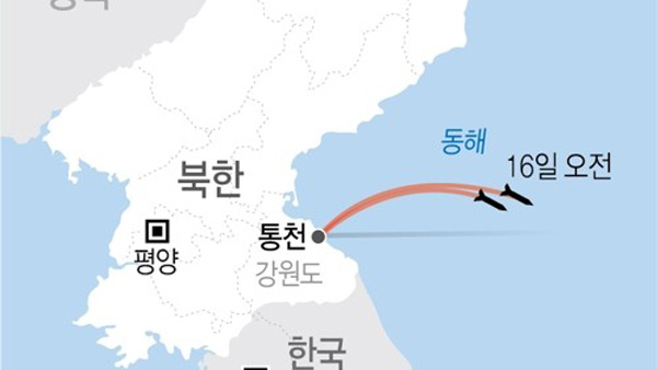 북한 동해상으로 발사체 두 발 발사3주 사이 6번째
