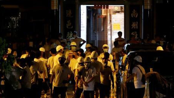 경찰 불허에도 백색테러 규탄시위홍콩 초긴장
