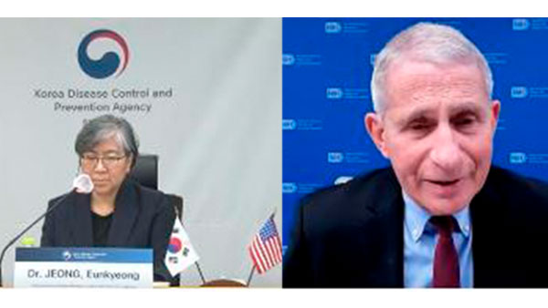 한미 방역수장 정은경-파우치, 코로나 백신 핵심기술 협력키로