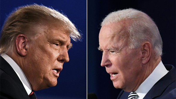 '코로나 확진' 트럼프, 바이든과 격차 벌어져…지지율 10%p 뒤져