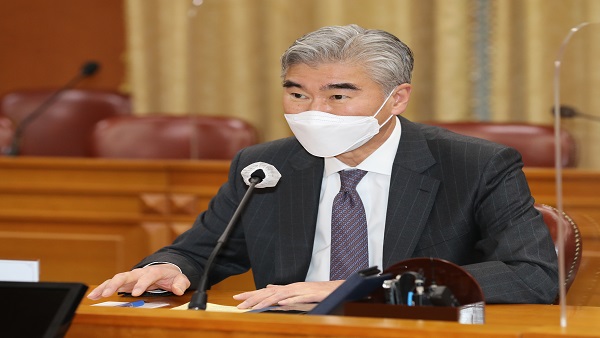 성 김 미 국무부 대북특별대표, 한미일 북핵수석대표 협의차 입국