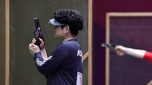 사격 속사권총 한대윤, 1일차 경기서 4위