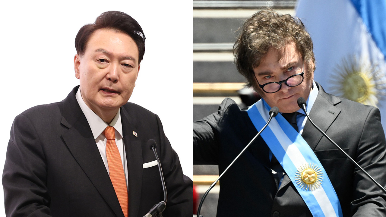윤 대통령, 밀레이 아르헨티나 대통령 취임 축하‥"우호관계 발전시키자"