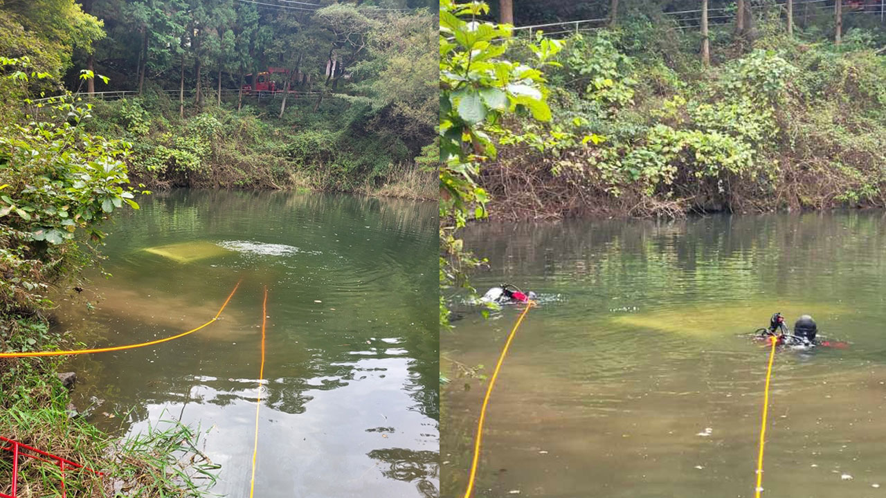 전남 화순 연못에 차량 빠져‥50대 운전자 숨진 채 발견