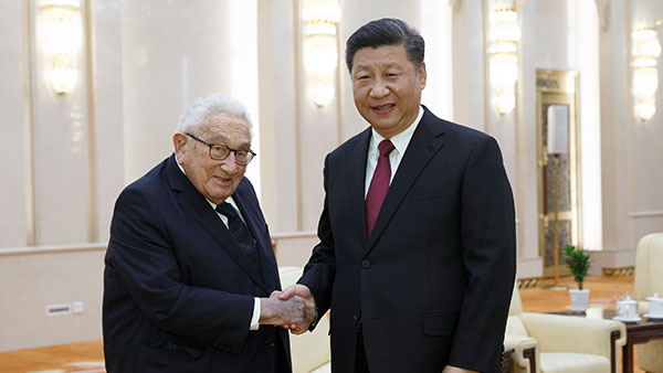 시진핑, '핑퐁외교' 주역 키신저 전 미국 국무부 장관 접견