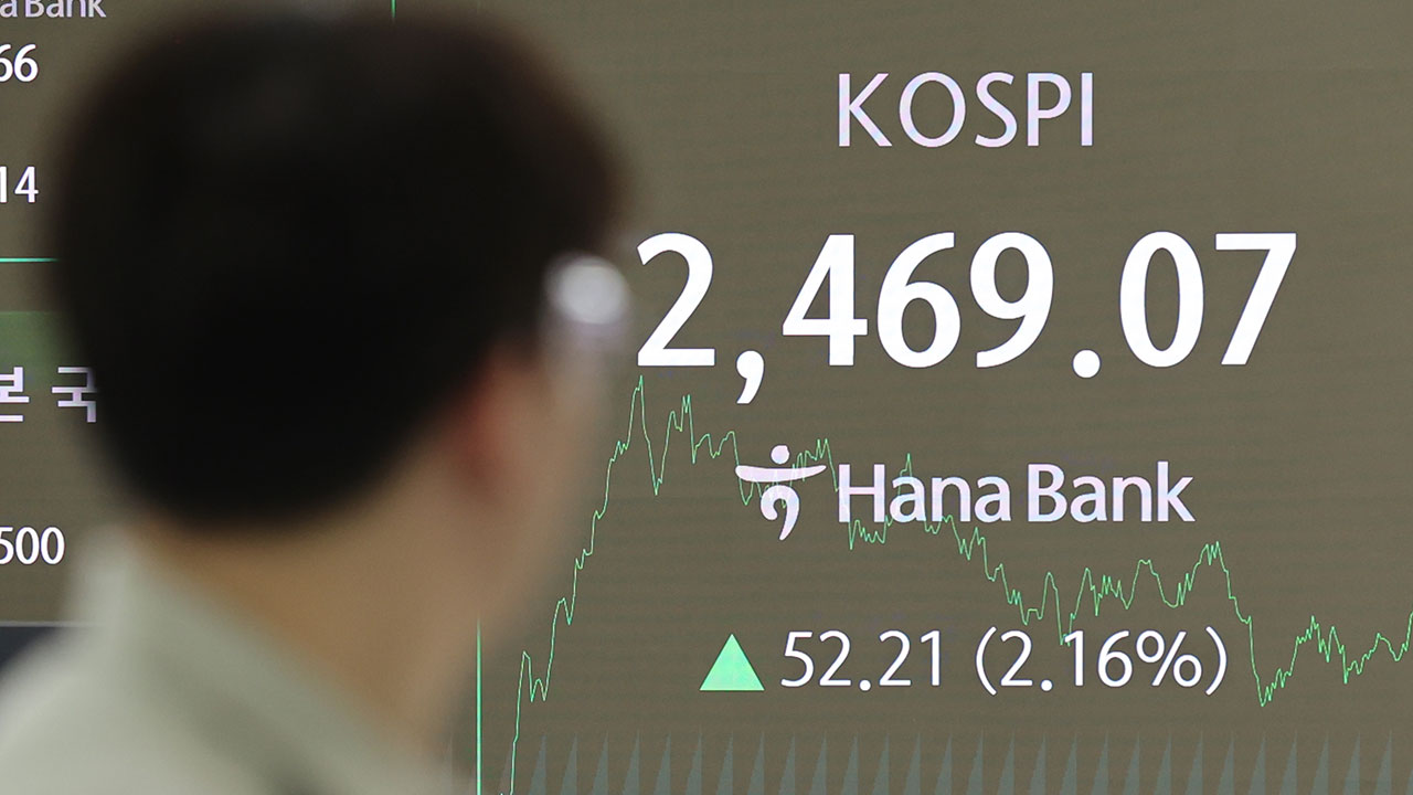 삼성전자 급등에 코스피 2%대 상승‥2,460대 회복