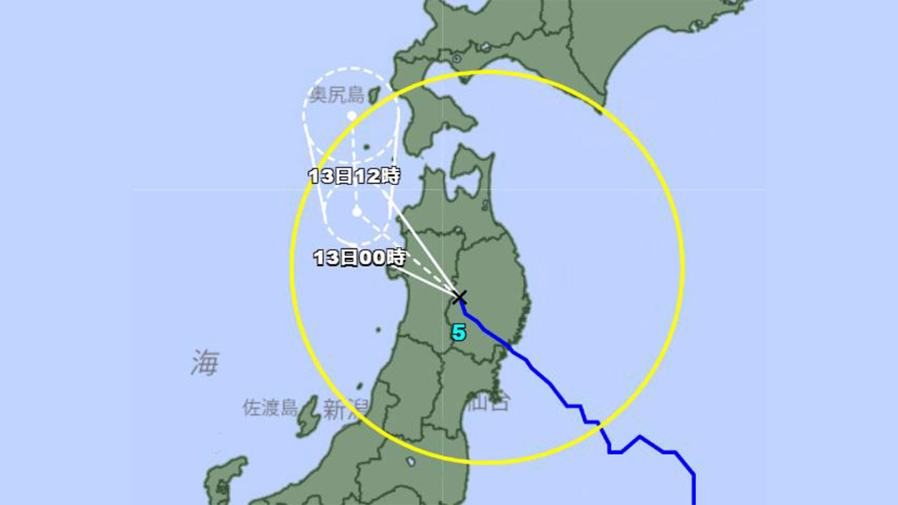 태풍, 일본 혼슈 북부 관통해 동해로‥항공편·신칸센 중단