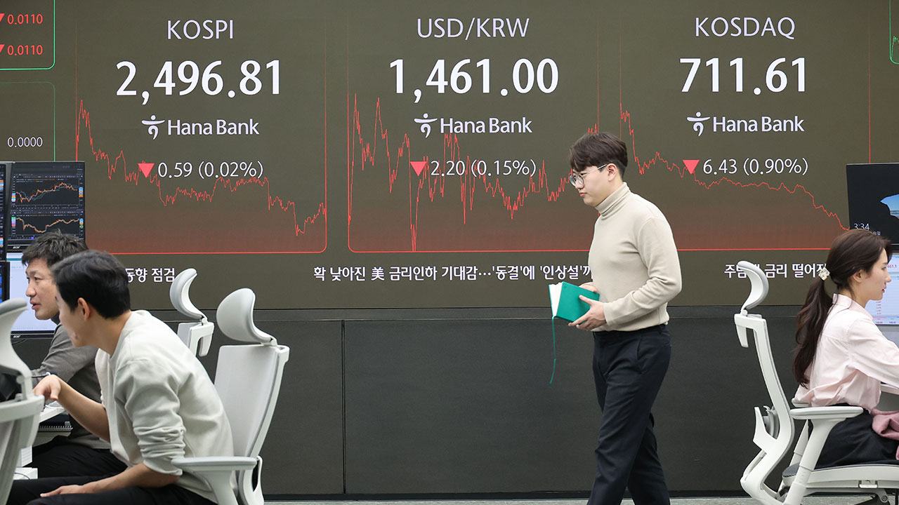 '윤 체포' 코스피 반짝 올랐다가 2,490대서 제자리걸음