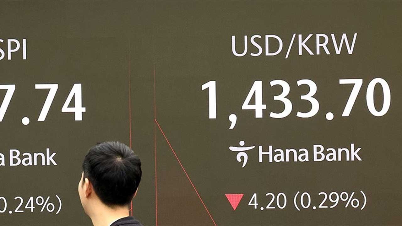 원·달러 환율, 달러 약세 속에 하락‥1,434.3원 마감