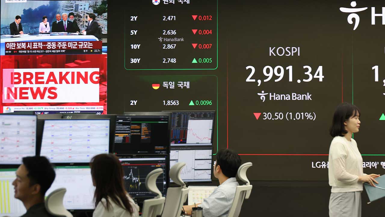 미국 이란 공습에 주가·원화 가치 일제히 하락‥기재부 "불확실성 매우 큰 상황"