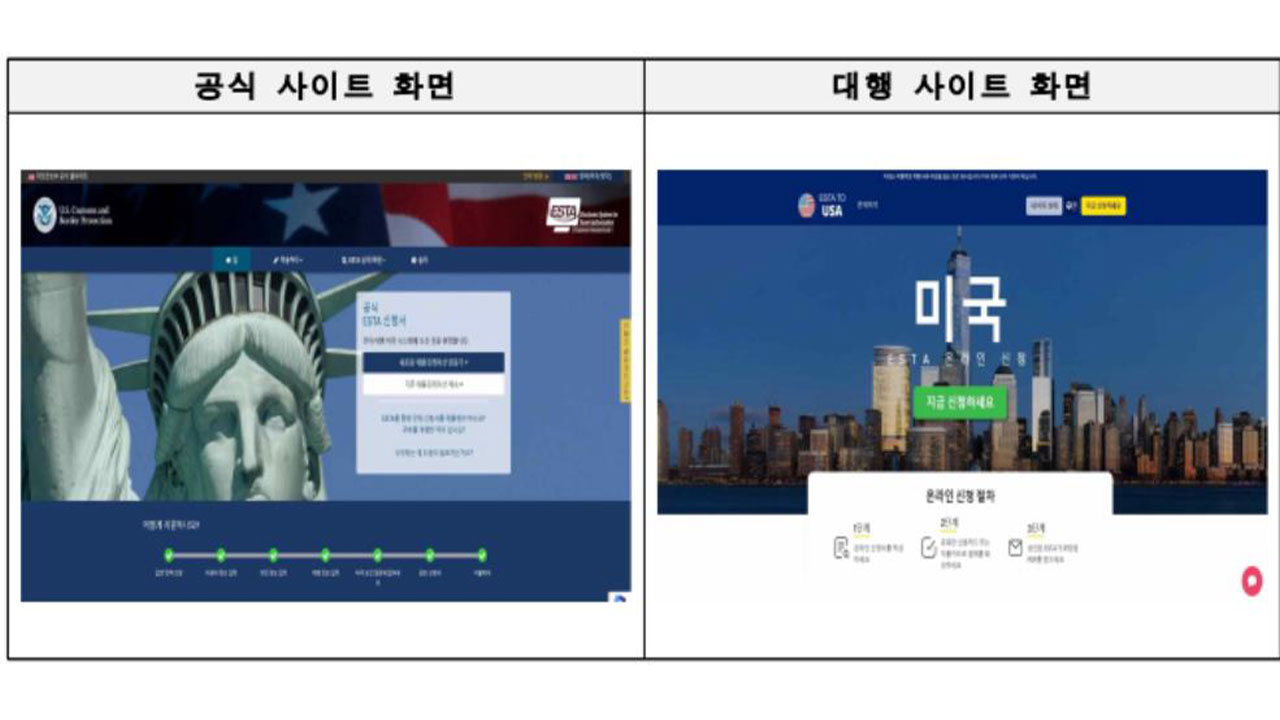소비자원 " 전자여행허가 신청 시 대행사이트 주의"