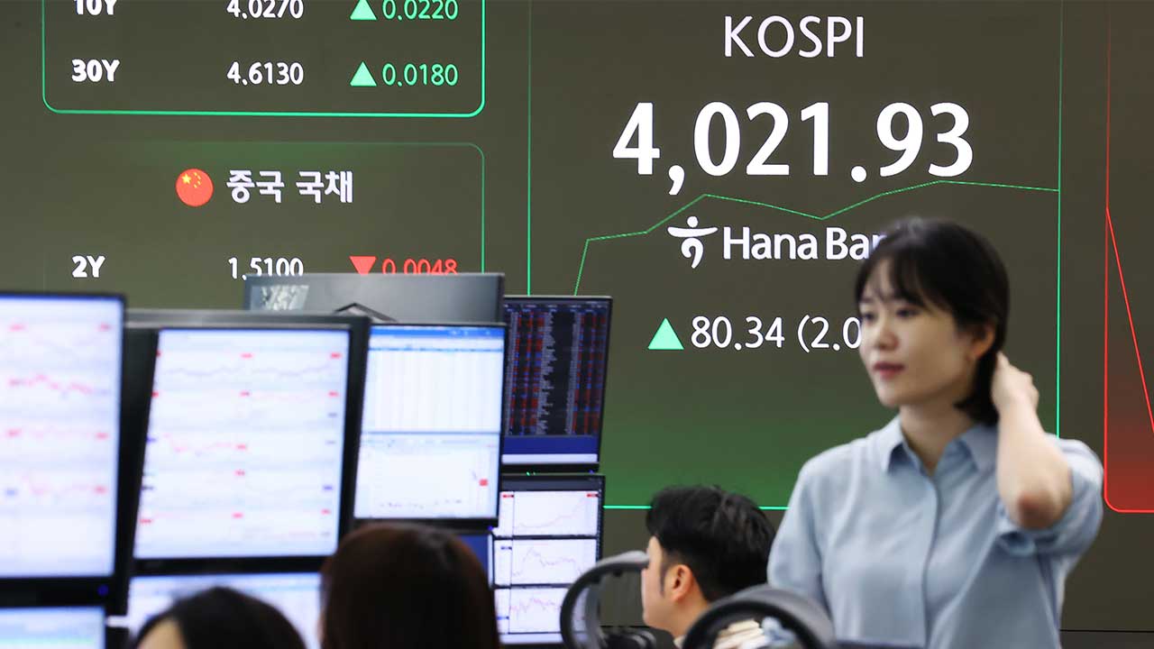 코스피 사상 첫 4,000선 돌파‥'10만 전자' 달성