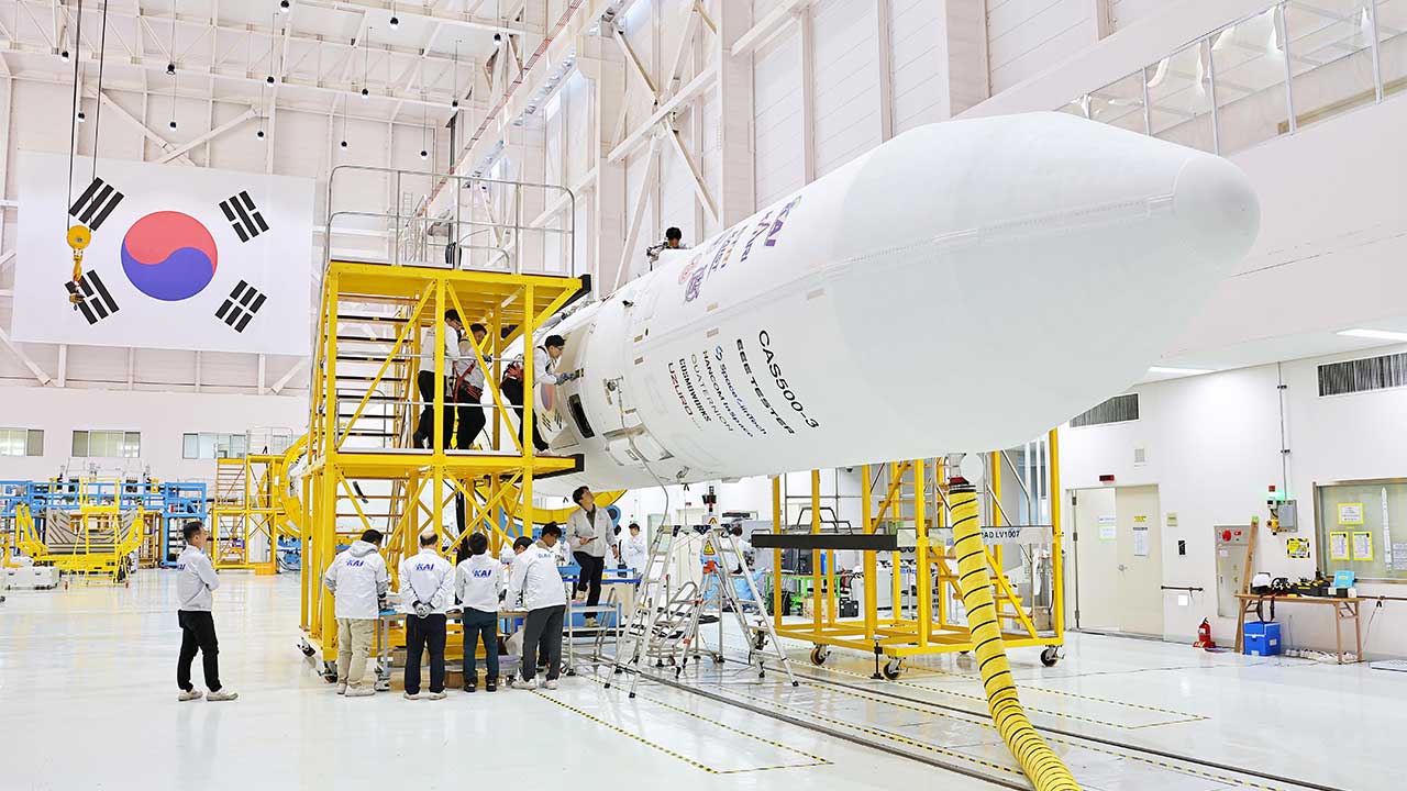 누리호 4차 발사 초읽기‥1·2·3단 조립 완료