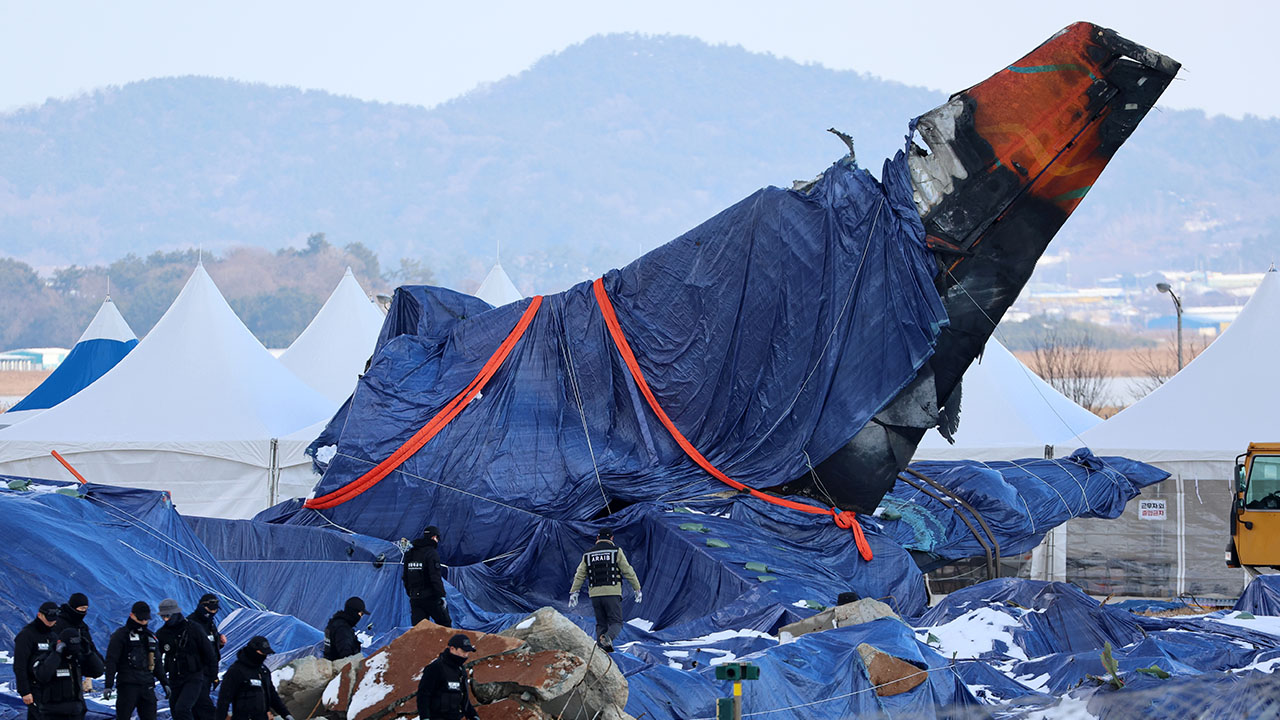 제주항공 사고기 엔진 양쪽 가창오리 깃털·혈흔‥CCTV에 '새떼 접촉' 포착