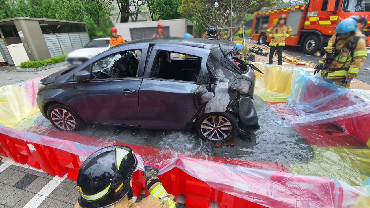 하남 아파트 지하주차장서 전기차 화재‥70여 명 대피