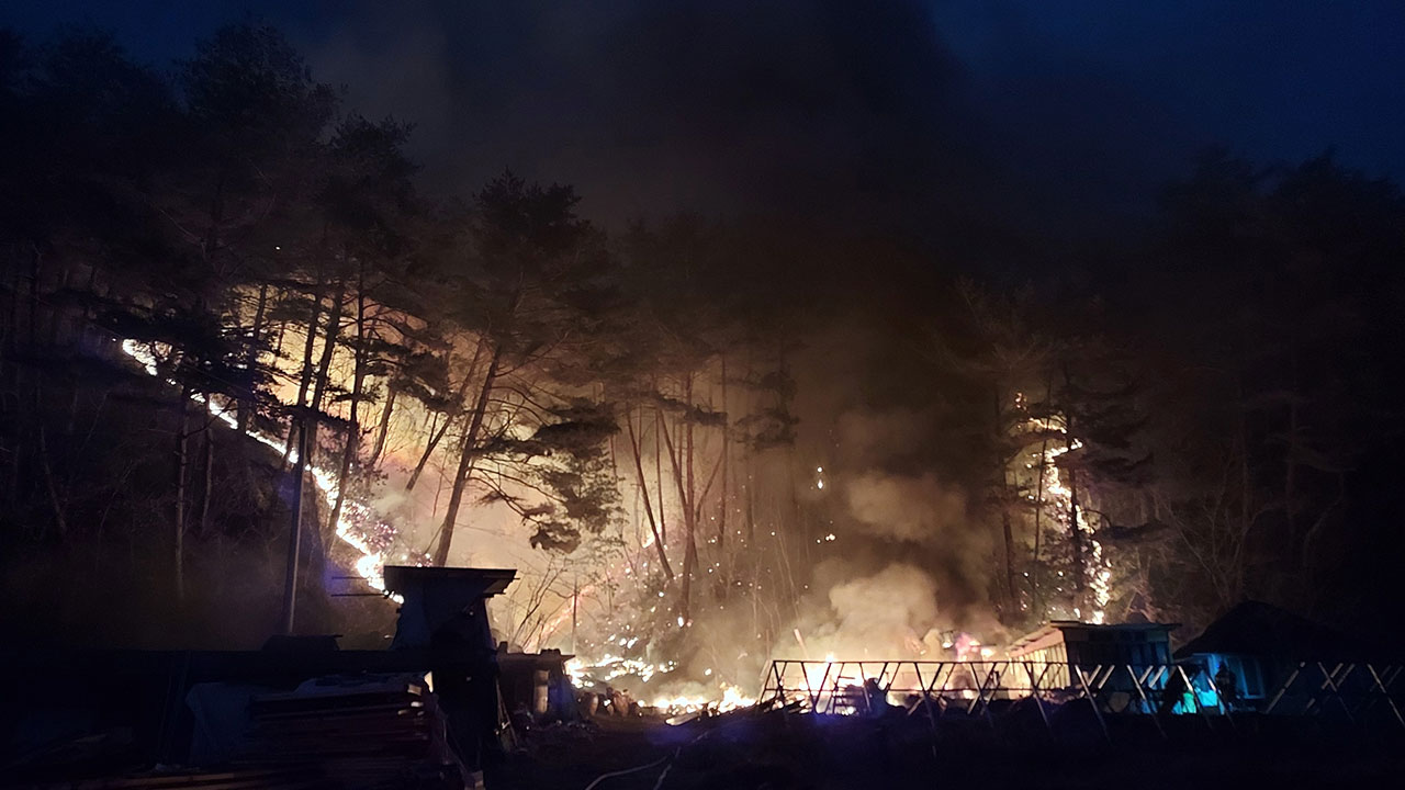 강원 인제서 야산서 불‥진화율 41%