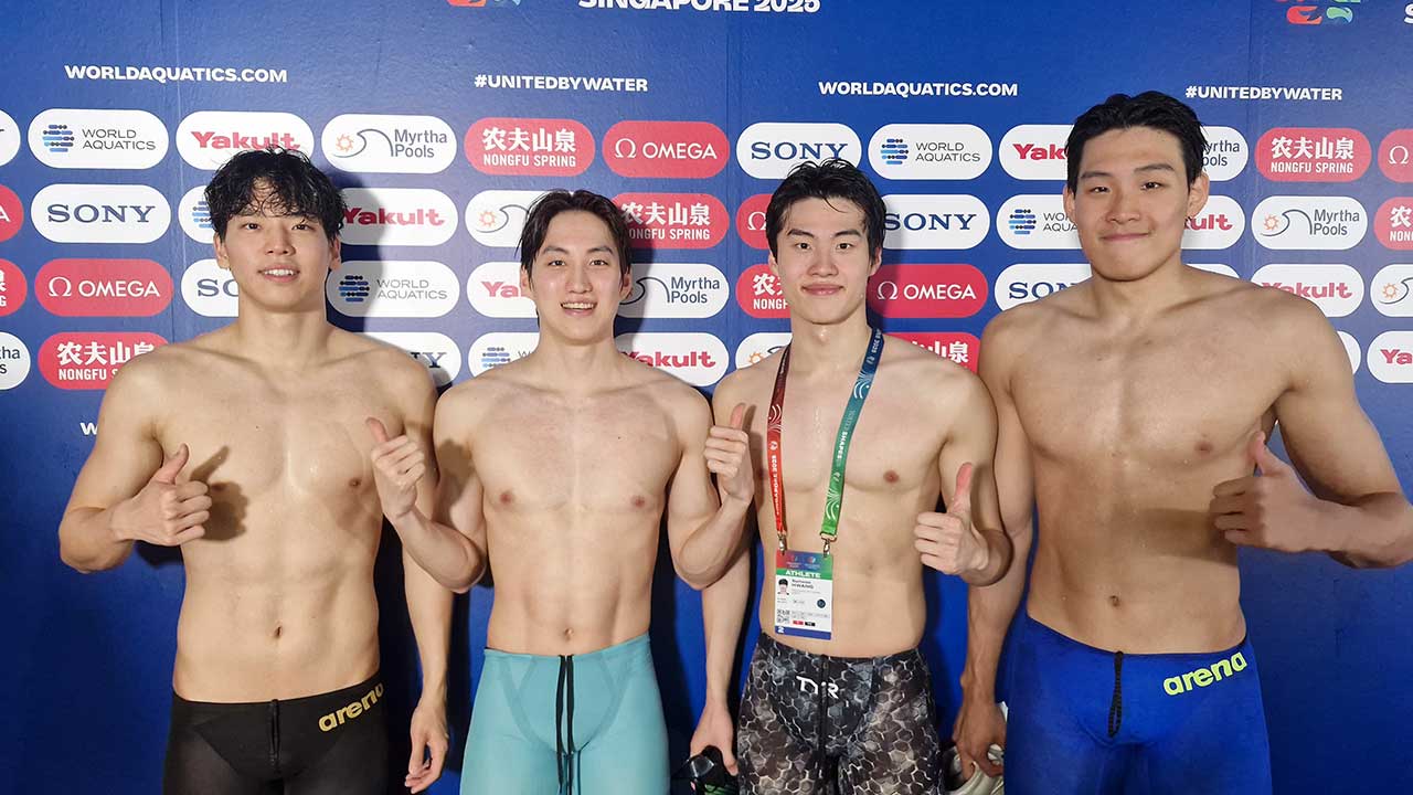 남자 혼계영 400m 대표팀, 세계선수권 첫 결승 진출