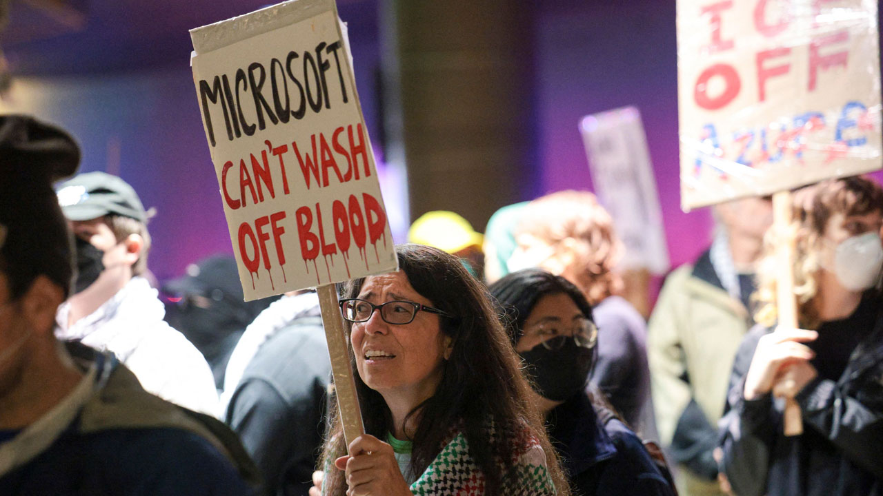 거대 기술기업 직원들 'AI 군사적 이용' 반대 시위