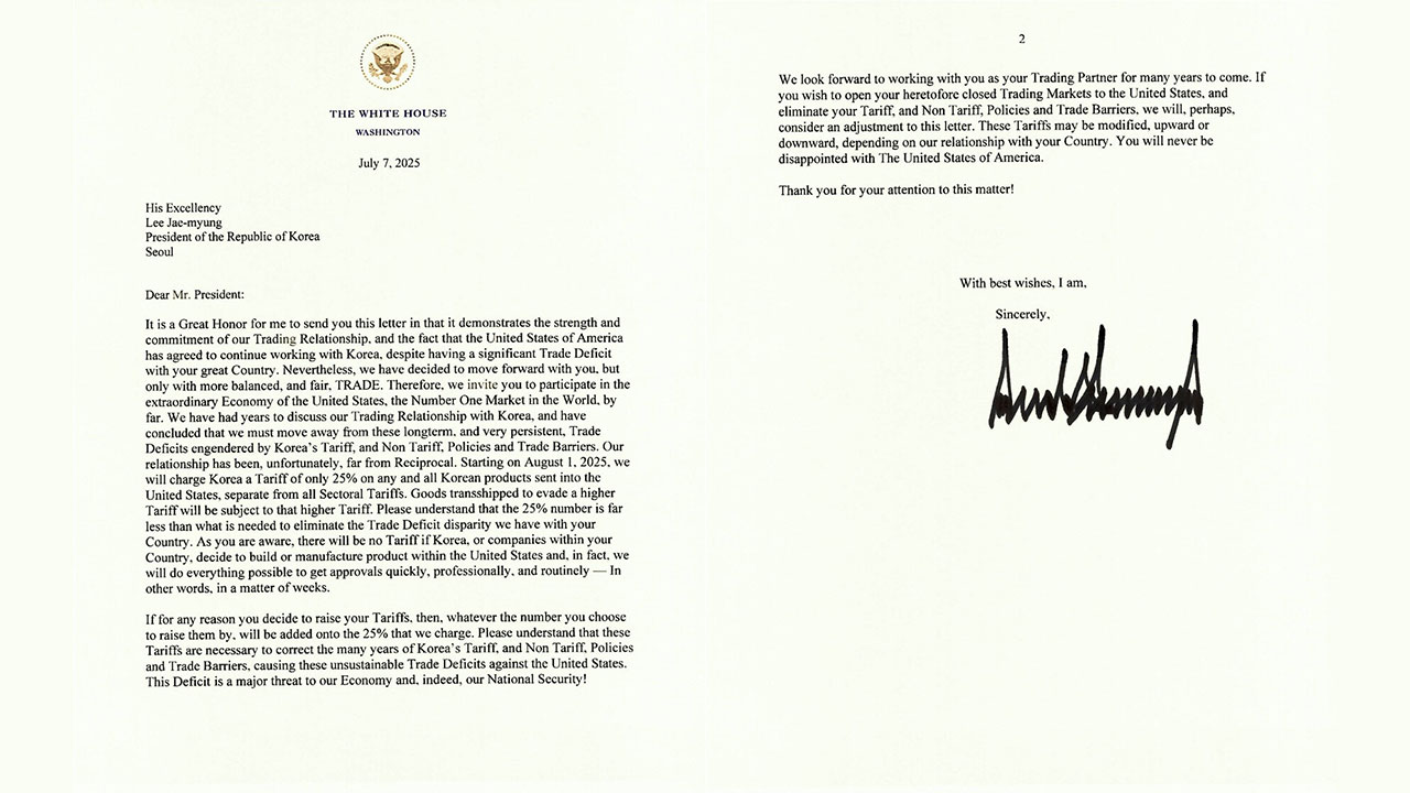 방미 중 트럼프 서한 받은 고위당국자들, 막바지 협의 박차