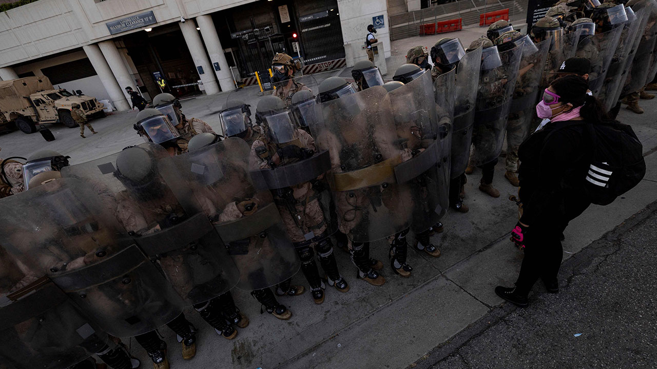 'LA 투입' 주방위군 절반 이어 해병대 700명 전원 철수