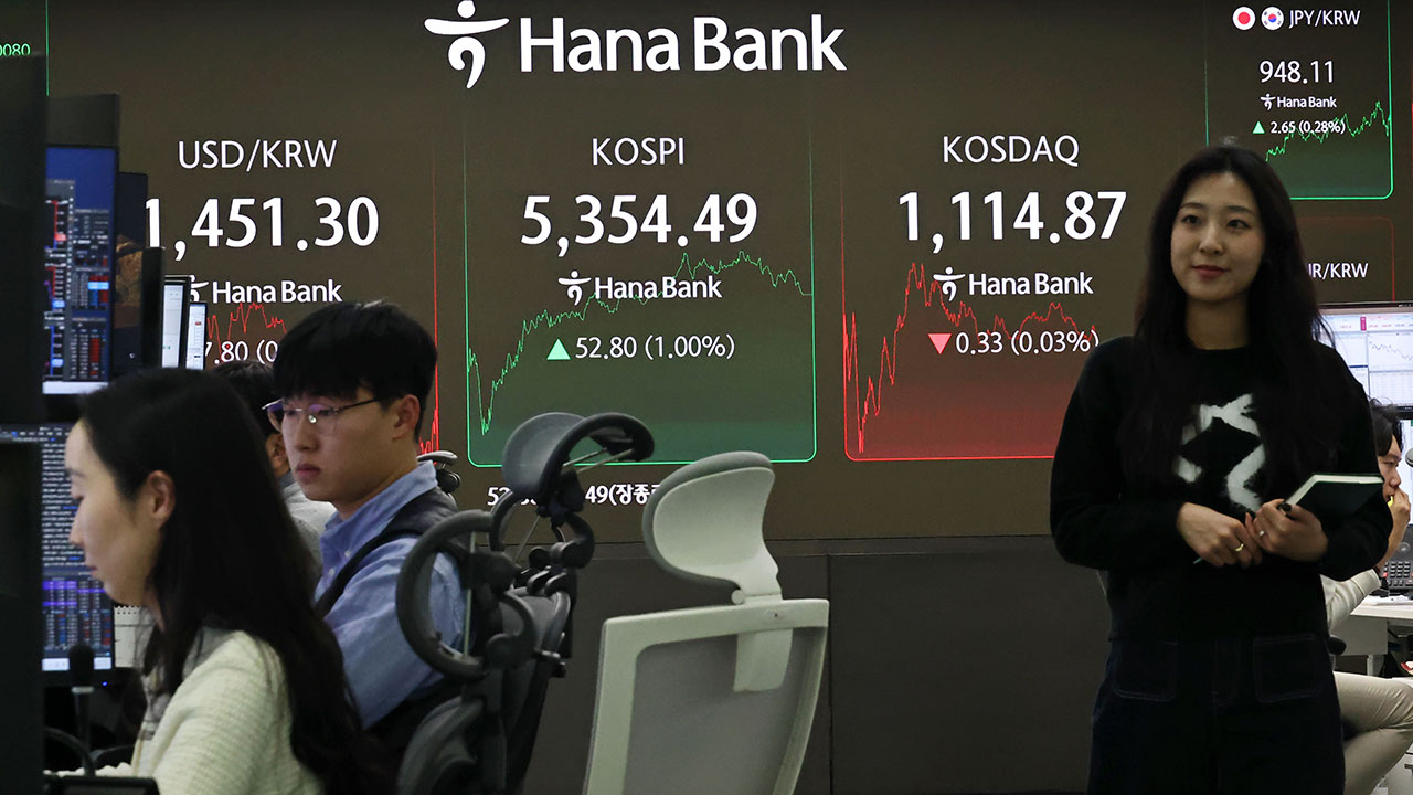 코스피, 외국인·기관 매수에 1% 올라 5,350대 마감‥코스닥 하락