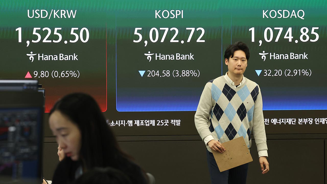 코스피 5,100선 아래로 밀려‥환율 한때 1,528원