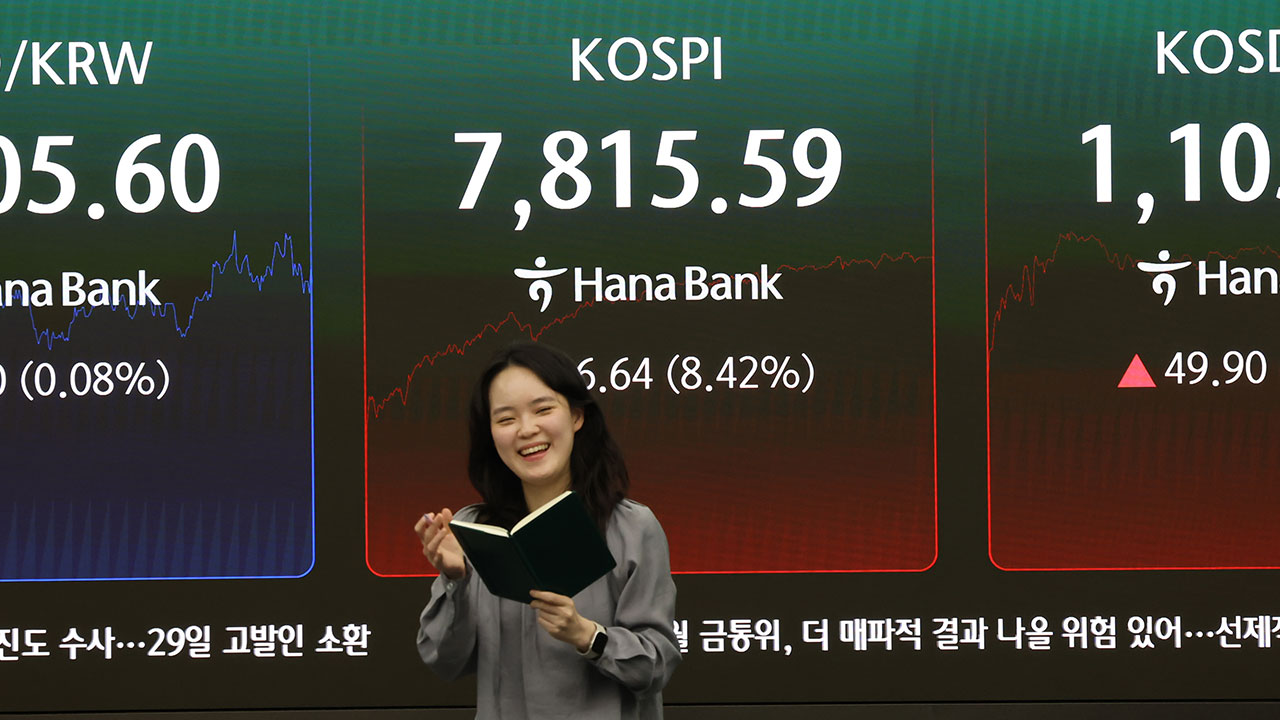 파업 해소·종전 기대감·엔비디아 실적에 코스피 8% 급등‥606포인트 상승