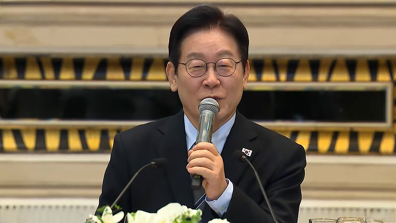 이 대통령, 중국 현지에서 기자단과 오찬간담회 "한중 서로 필요한 관계"