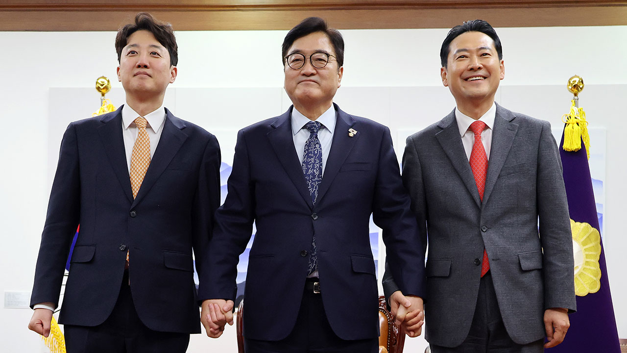 장동혁·이준석, 우원식 의장 항의 방문‥"민주당 일방적 법안 강행 처리 안 돼"