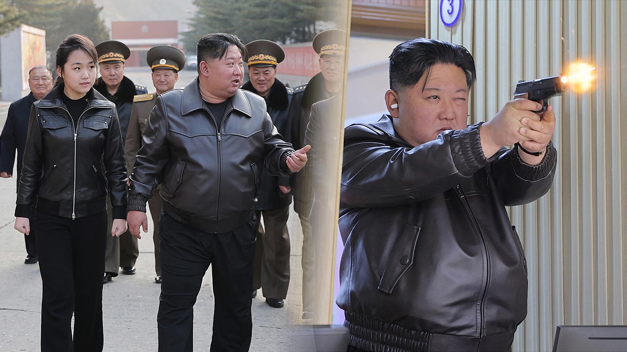 김정은, 경량무기 생산 공장 시찰‥딸 주애와 '권총 사격'