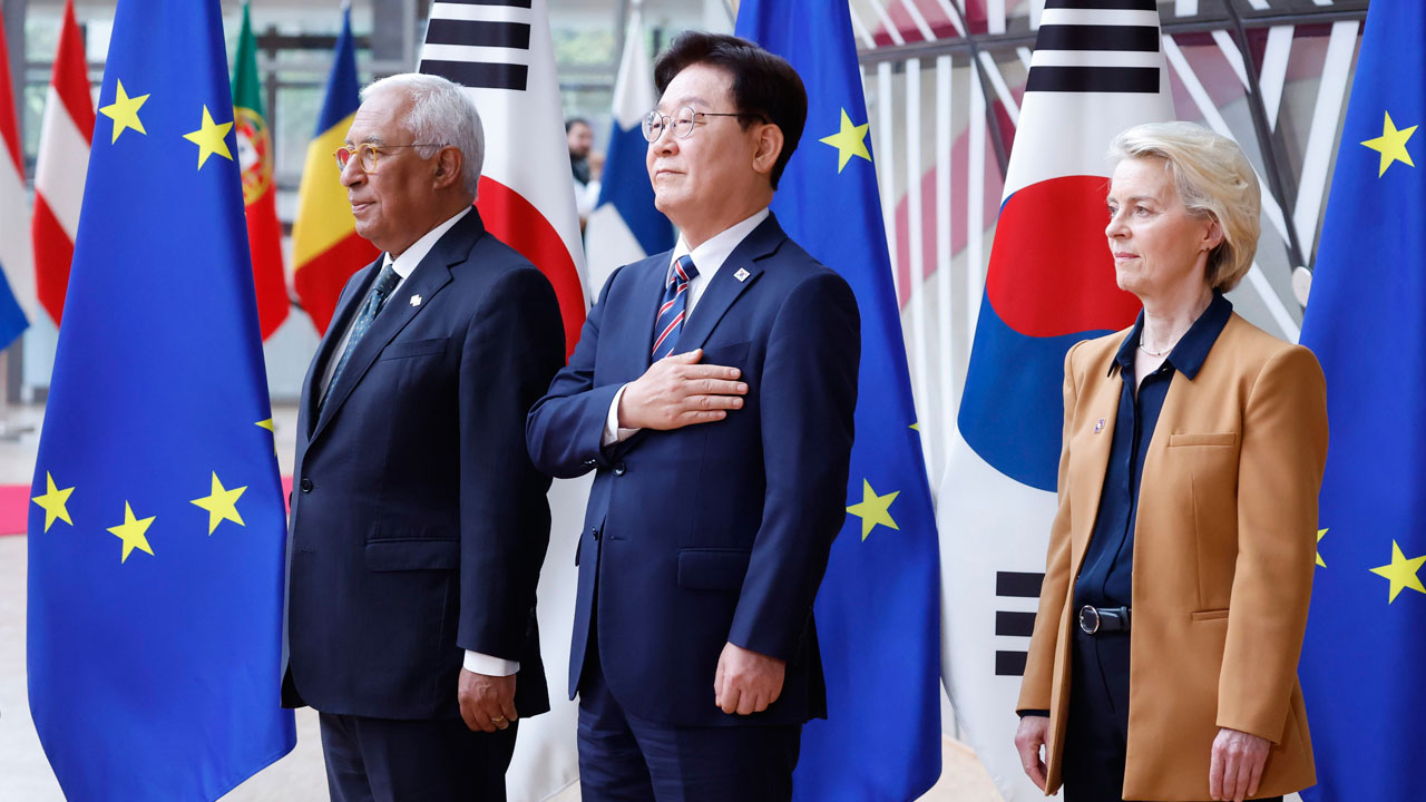 한-EU 정상 "북 핵보유국 결코 인정 불가‥핵·미사일 심각 우려" 공동성명