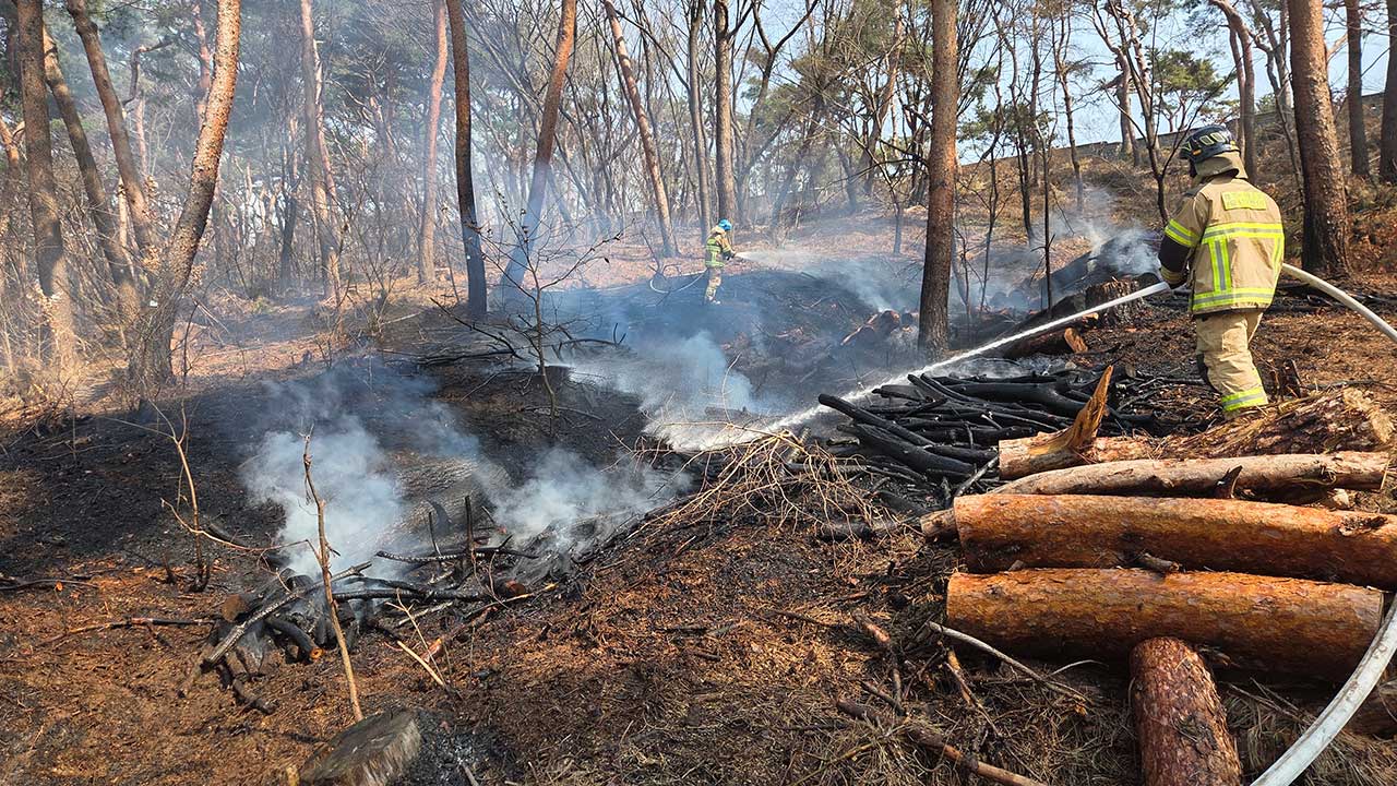 경기 수원 팔달산에 불 지른 40대 체포‥"문화재 피해 없어"