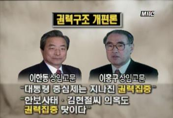신한국당 이한동이홍구 상임 고문 내각제 도입 주장김석진