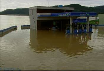 태풍루사밀양수산교 중계차낙동강하류 또 범람위기대피령윤주화