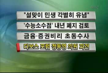 다보스 포럼 정동영 의원 파견김주하