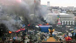 우크라이나 반정부 시위대경찰 충돌20여명 사망