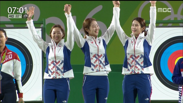 여자 양궁 단체 금메달 올림픽 8연패 위업 달성