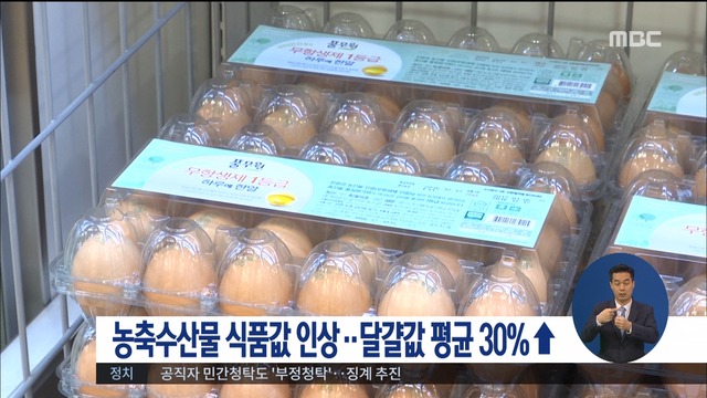 멈추지 않는 식품값 인상 계란 등 가격 줄줄이 올라
