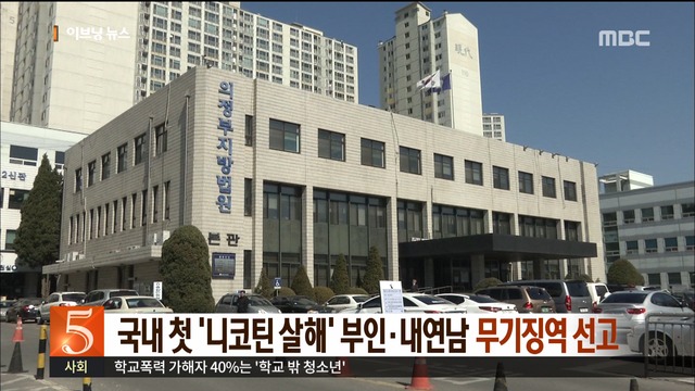 국내 첫 니코틴 살해 부인내연남 무기징역 선고