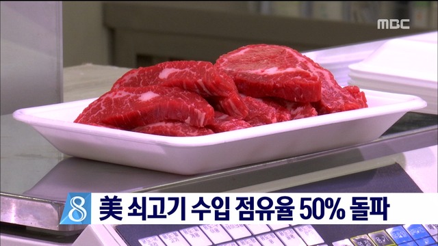 미국산 쇠고기 수입 점유율 50 돌파"FTA 효과"