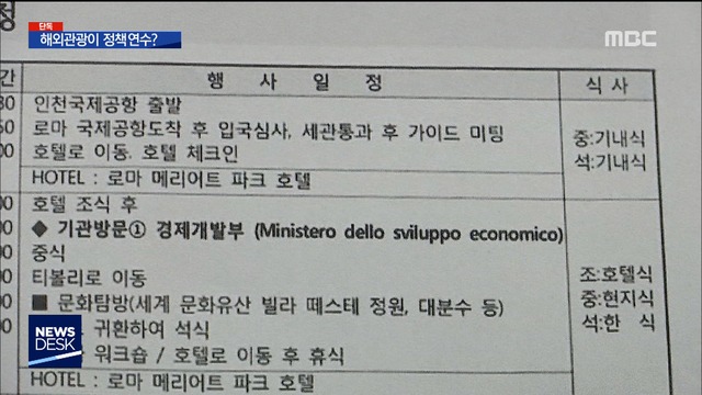 단독 "명목뿐인 정책연구"보좌관도 피감기관 돈으로 외유
