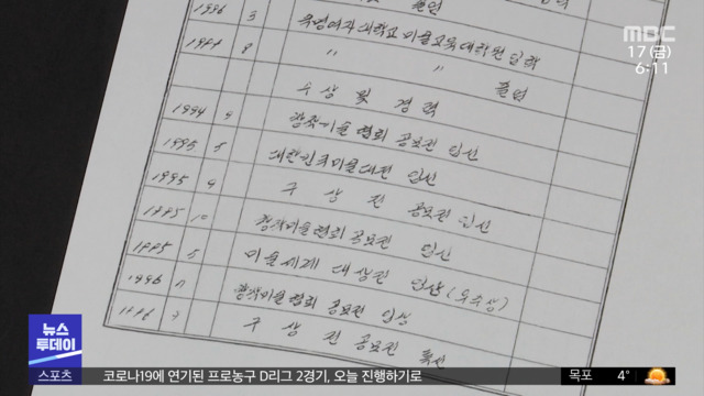 미술대회 수상도 허위 의혹"오래돼 기억 안 나"