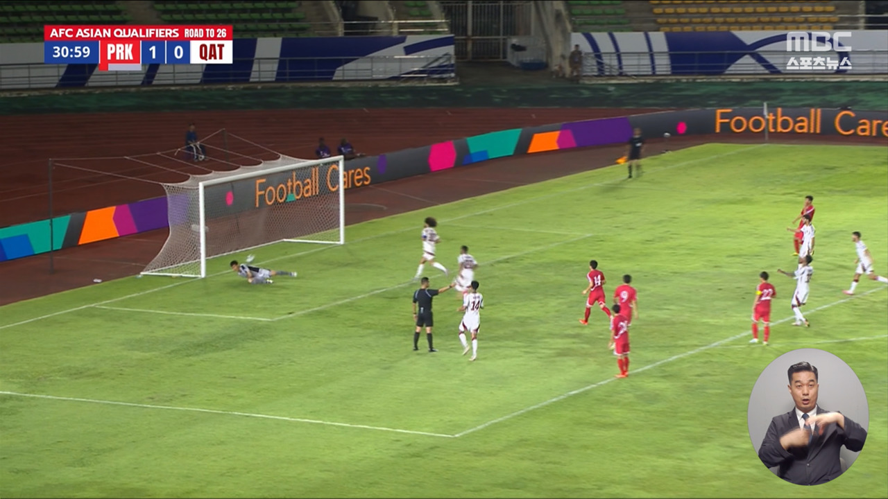 원더골로 무승부 북한월드컵 3차 예선 첫 승점