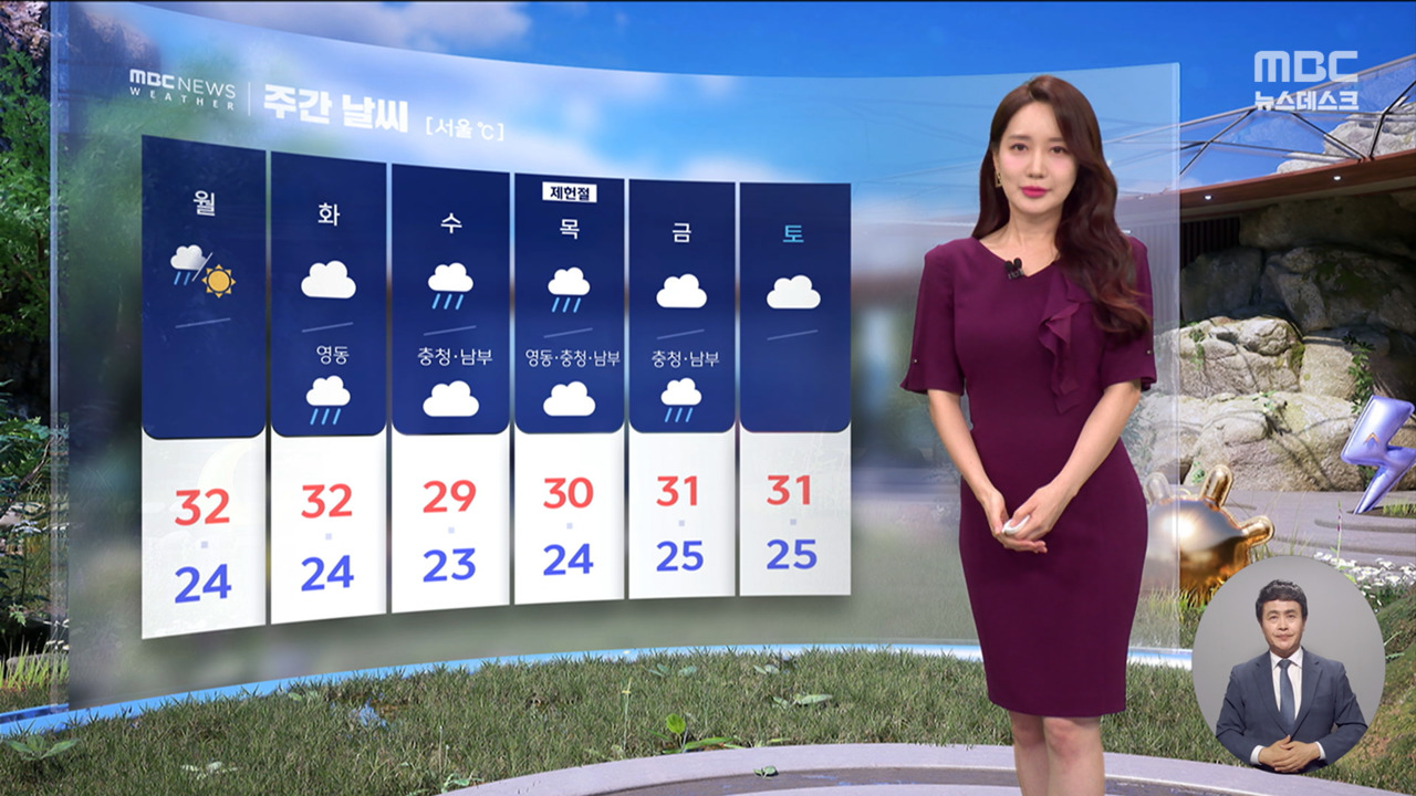 날씨 더위 피해 바다로 피서객 북적휴일 비 언제오나