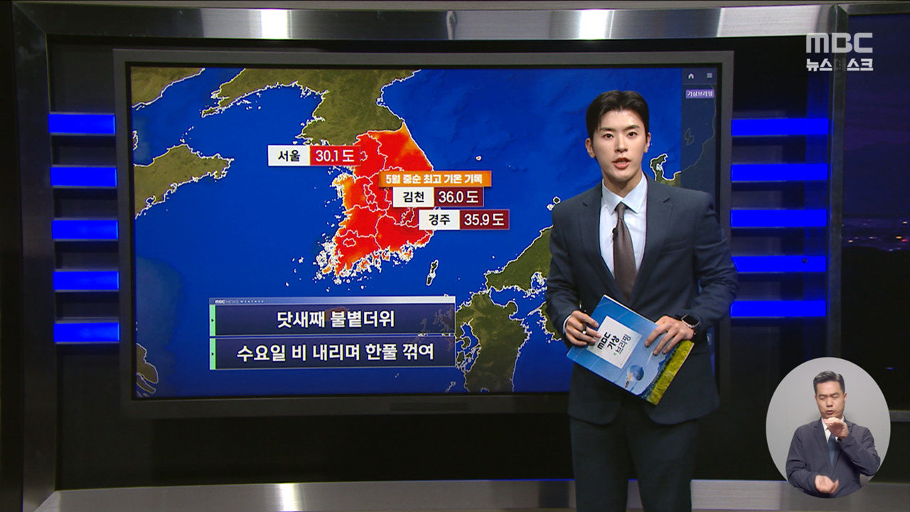 날씨 닷새째 불볕더위수요일 비 내리며 한풀 꺾여