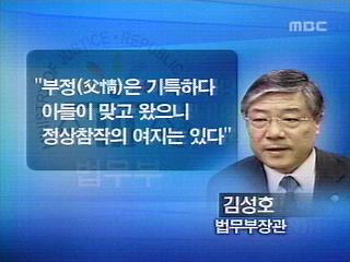 김성호 법무장관  기특 발언 논란