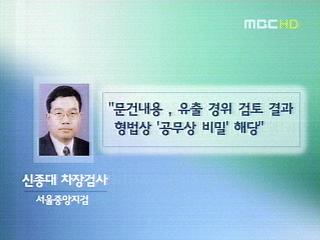 김만복 국정원장 문건유출 수사 착수